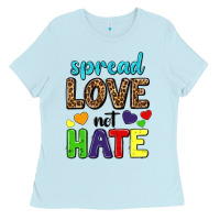 Baby Blue spread love not hate Ladies Tee - texasbilliewilder