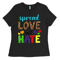 Black spread love not hate Ladies Tee - texasbilliewilder