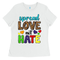 White spread love not hate Ladies Tee - texasbilliewilder