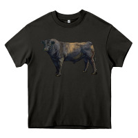 Asphalt black angus bull Heavy Core Tee - RanaPortraitStore