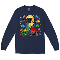 Navy autism listen learn advocate Long Sleeve Tee - MaliasSmallBusiness