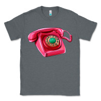 Charcoal Heather pink telephone Classic Tee - AdoDesignShop