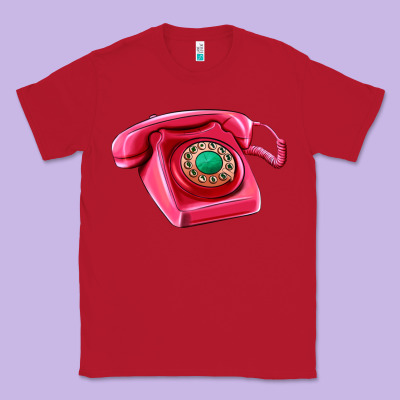 Pink Telephone Classic Tee Designed By Adodesignshop