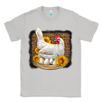 Moon Dust perched chicken with sunflowers leopard background Classic Tee - LillyAllenDesigns