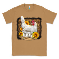 Toasted Coconut perched chicken with sunflowers leopard background Classic Tee - LillyAllenDesigns