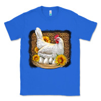 True Royal perched chicken with sunflowers leopard background Classic Tee - LillyAllenDesigns