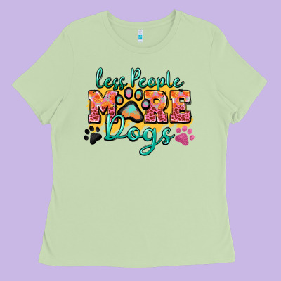 Less People More Dogs Paw Zillion Ladies Tee Designed By Zillion Design Studio