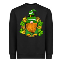 Black st patricks day gnomes horseshoe shamrock gold Heavyweight Sweatshirt - Artiststas