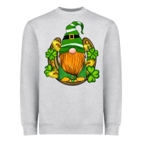 Heather Grey st patricks day gnomes horseshoe shamrock gold Heavyweight Sweatshirt - Artiststas