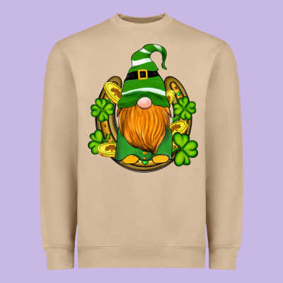 St Patricks Day Gnomes Horseshoe Shamrock Gold Heavyweight Sweatshirt Designed By Artiststas