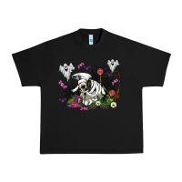 Black halloween cow and ghosts Urban Heavy Tee - AdoDesignShop