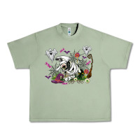 Oil Green halloween cow and ghosts Urban Heavy Tee - AdoDesignShop