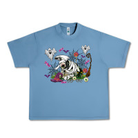 Pebble Blue halloween cow and ghosts Urban Heavy Tee - AdoDesignShop