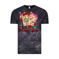 Cloud Black love you playing cards roses and pearls Vintage Tee - AdoDesignShop