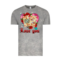 Cloud Rock love you playing cards roses and pearls Vintage Tee - AdoDesignShop