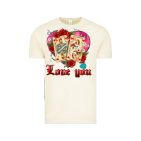 Vintage Arctic love you playing cards roses and pearls Vintage Tee - AdoDesignShop