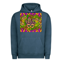 Pigment Midnight Navy Mardi Gras masks and coins tumbler Urban Hoodie - HowdyJamesFarm
