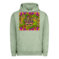 Pigment Oil Green Mardi Gras masks and coins tumbler Urban Hoodie - HowdyJamesFarm
