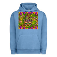 Pigment Pebble Blue Mardi Gras masks and coins tumbler Urban Hoodie - HowdyJamesFarm