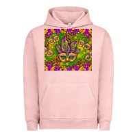 Pigment Salmon Mardi Gras masks and coins tumbler Urban Hoodie - HowdyJamesFarm