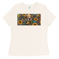 Bone Cow With Aztec Leopard And Sunflower Ladies Tee - RanaPortraitStore