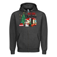 Charcoal Heather merry christmas camper Zipper Hoodie - MaliasSmallBusiness