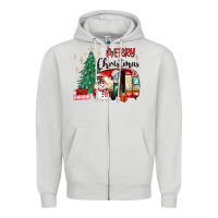 Dove Grey merry christmas camper Zipper Hoodie - MaliasSmallBusiness