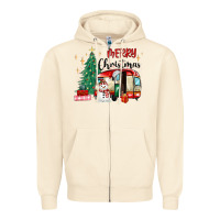 Sandshell merry christmas camper Zipper Hoodie - MaliasSmallBusiness