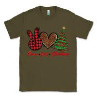 Army Green peace love christmas Classic Tee - BarkalooDesign