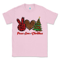 Bubblegum Pink peace love christmas Classic Tee - BarkalooDesign