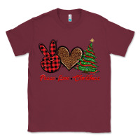 Burgundy peace love christmas Classic Tee - BarkalooDesign