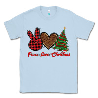 Dusty Blue peace love christmas Classic Tee - BarkalooDesign