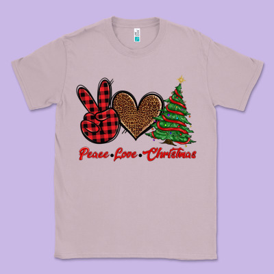 Peace Love Christmas Classic Tee Designed By Barkaloodesign