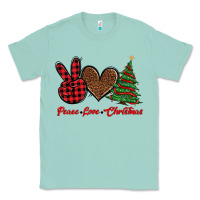 Seafoam peace love christmas Classic Tee - BarkalooDesign