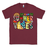 Burgundy Summer Vibes Classic Tee - CowhideDigitalArt
