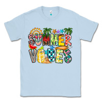 Dusty Blue Summer Vibes Classic Tee - CowhideDigitalArt