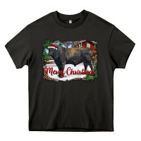 Asphalt merry Christmas black angus bull and farm Heavy Core Tee - RanaPortraitStore