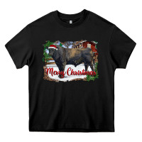 Black merry Christmas black angus bull and farm Heavy Core Tee - RanaPortraitStore