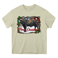 Mossy merry Christmas black angus bull and farm Heavy Core Tee - RanaPortraitStore