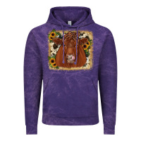 Cloud Purple red angus cowhide sunflower Vintage Hoodie - JahusDesignShop