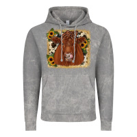 Cloud Rock red angus cowhide sunflower Vintage Hoodie - JahusDesignShop