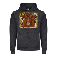 Red Angus Cowhide Sunflower Vintage Hoodie | Teevron