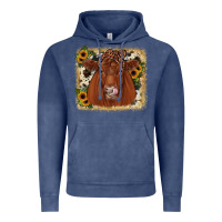 Vintage Denim red angus cowhide sunflower Vintage Hoodie - JahusDesignShop