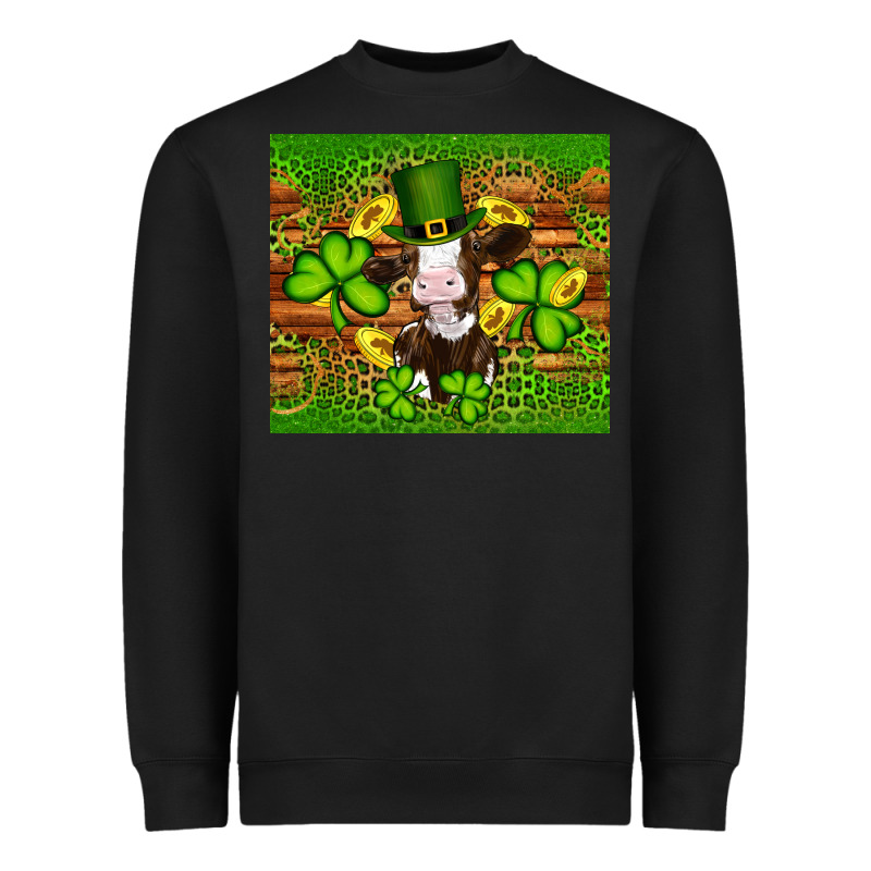 St Patricks Day Cow Heavyweight Sweatshirt by Artiststas | Teevron