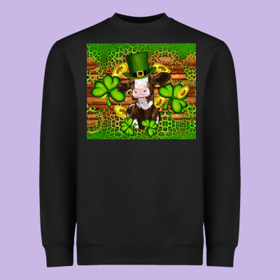 St Patricks Day Cow Heavyweight Sweatshirt Designed By Artiststas