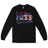 Black little miss firecracker Long Sleeve Tee - MaliasSmallBusiness