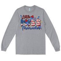 Heather Grey little miss firecracker Long Sleeve Tee - MaliasSmallBusiness
