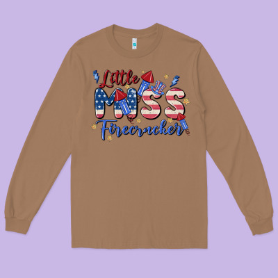 Little Miss Firecracker Long Sleeve Tee Designed By Maliassmallbusiness