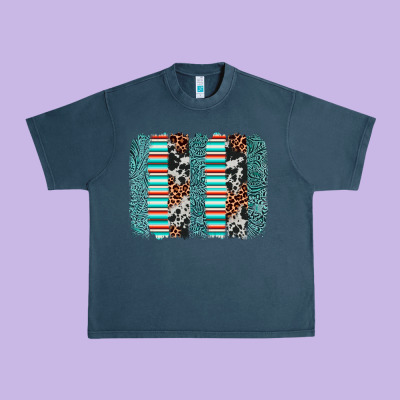 Serape Leopard Cowhide  Brushstroke Urban Heavy Tee Designed By Adodesignshop