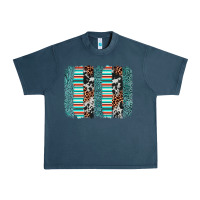 Midnight Navy serape leopard cowhide  brushstroke Urban Heavy Tee - AdoDesignShop